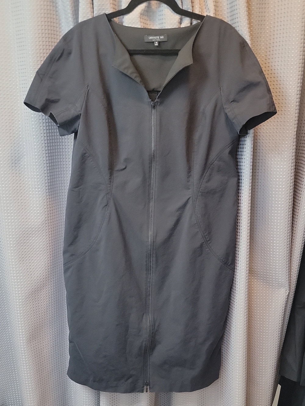 Lafayette 148 Deja Zip-Front Bi-Stretch Sheath Dress Size 16